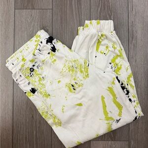 Designer Rare/Self Print Joggers in White, Green and Black